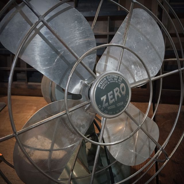 Old antique oscillating fan. McGraw Electric Zero
